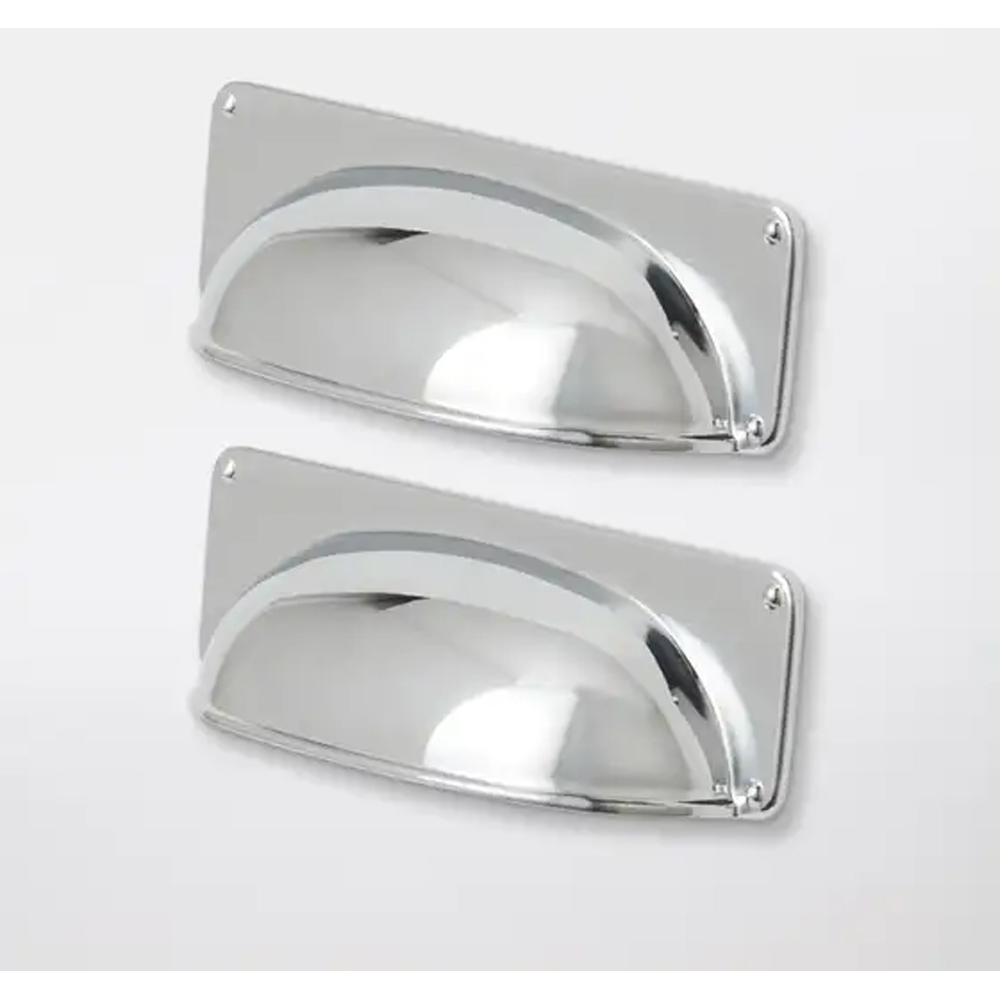 Set manere GOODHOME Juniper, aliaj de zinc, 9.6 cm, argintiu, 2 bucati
