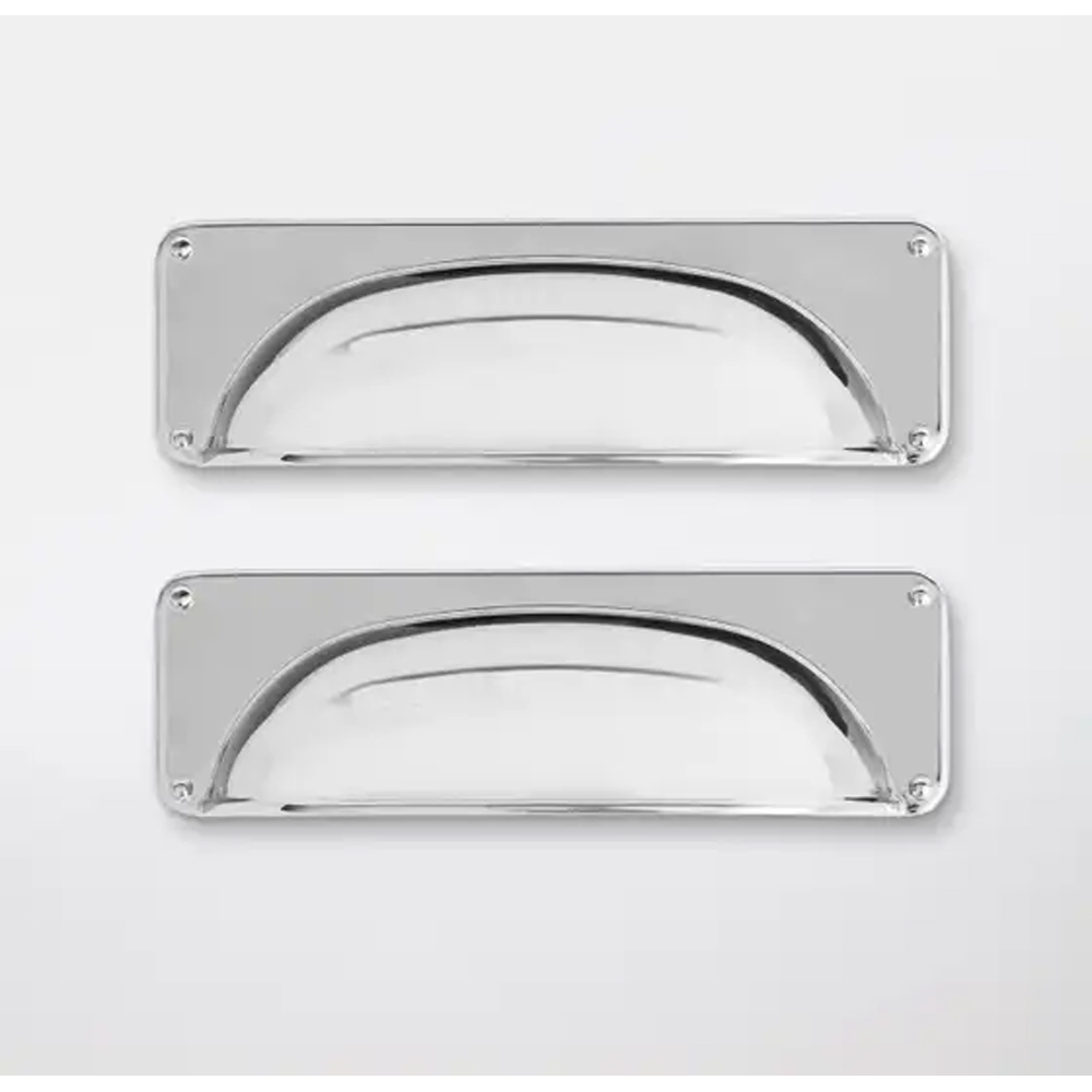 Set manere GOODHOME Juniper, aliaj de zinc, 9.6 cm, argintiu, 2 bucati