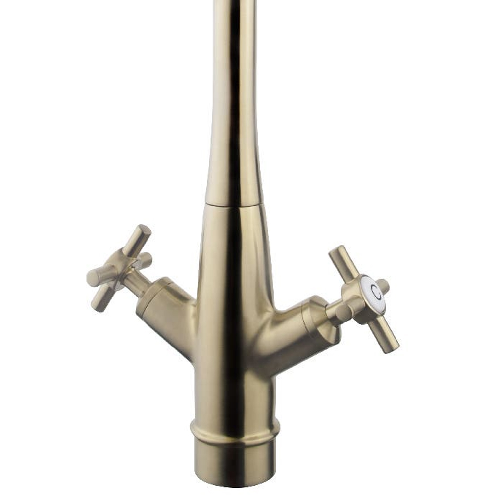 Baterie bucatarie GOODHOME Filbert, zinc, auriu