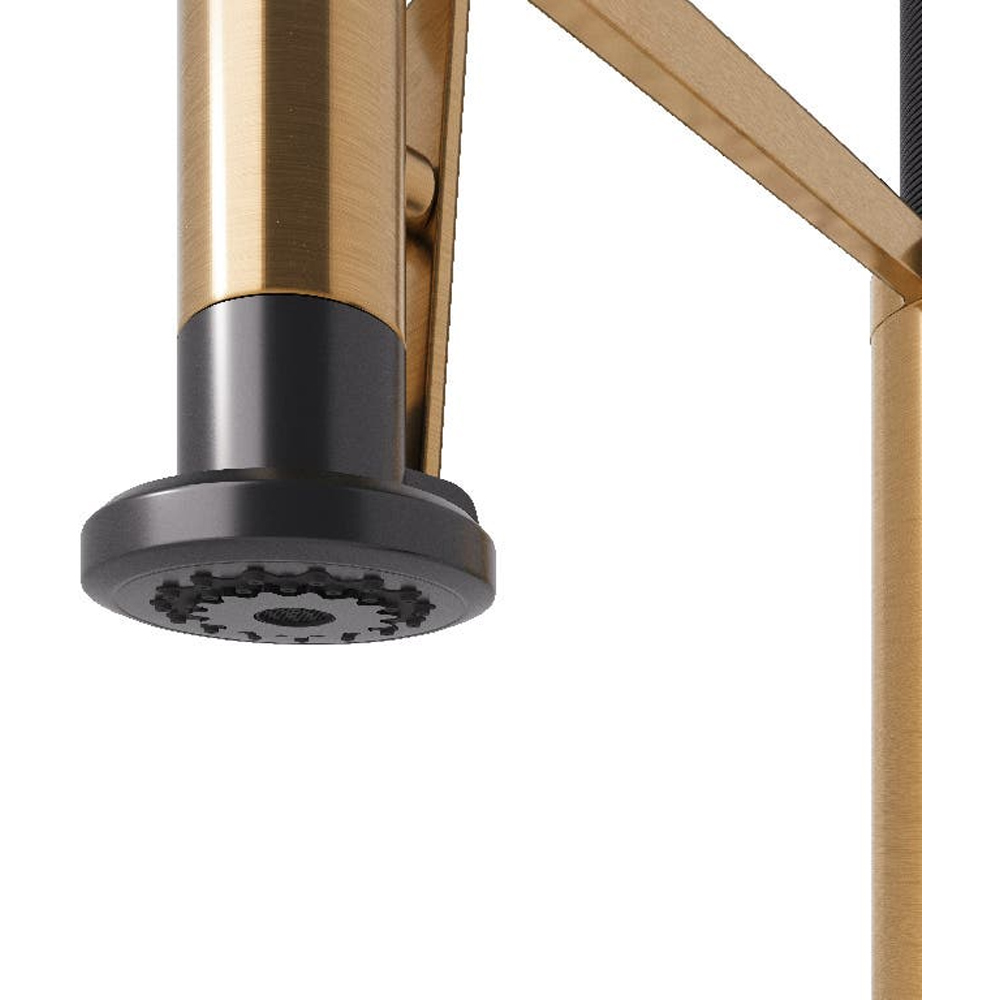 Baterie bucatarie GOODHOME Kamut, extractibil, alama sanitara, bronz-negru