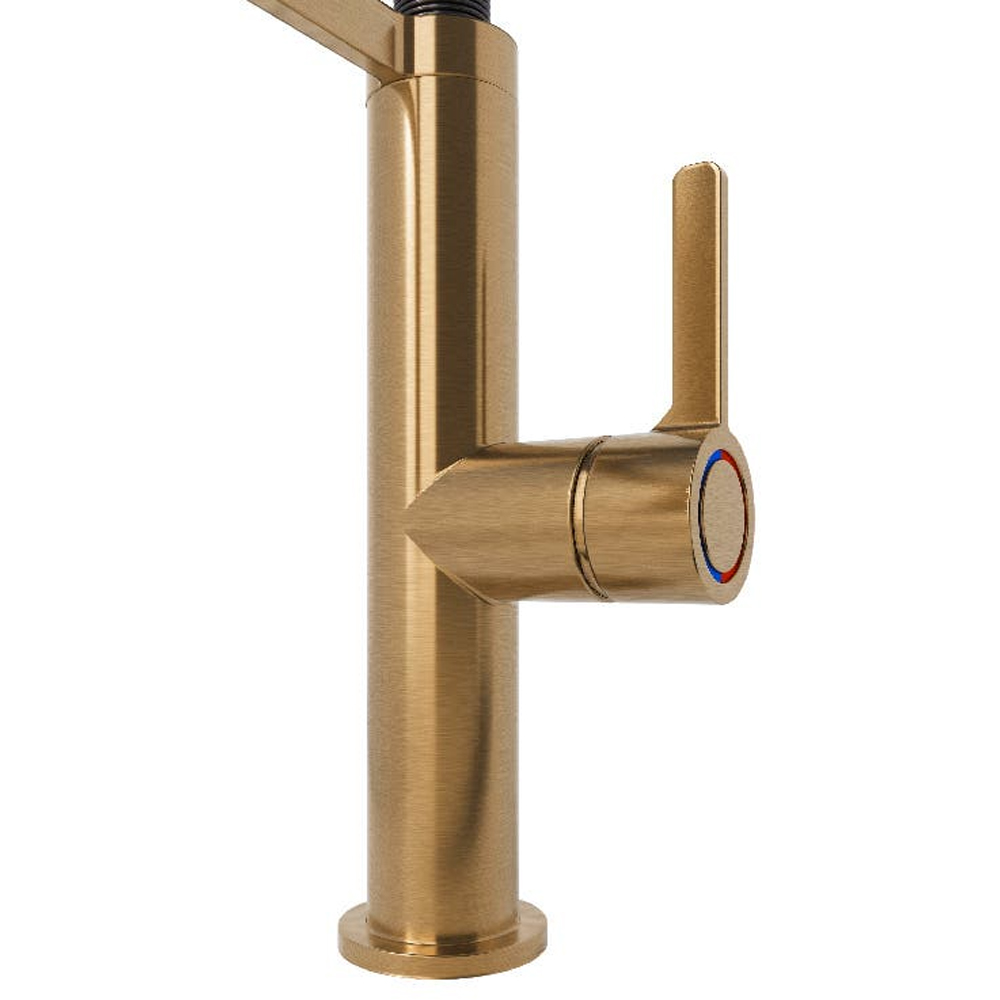 Baterie bucatarie GOODHOME Kamut, extractibil, alama sanitara, bronz-negru