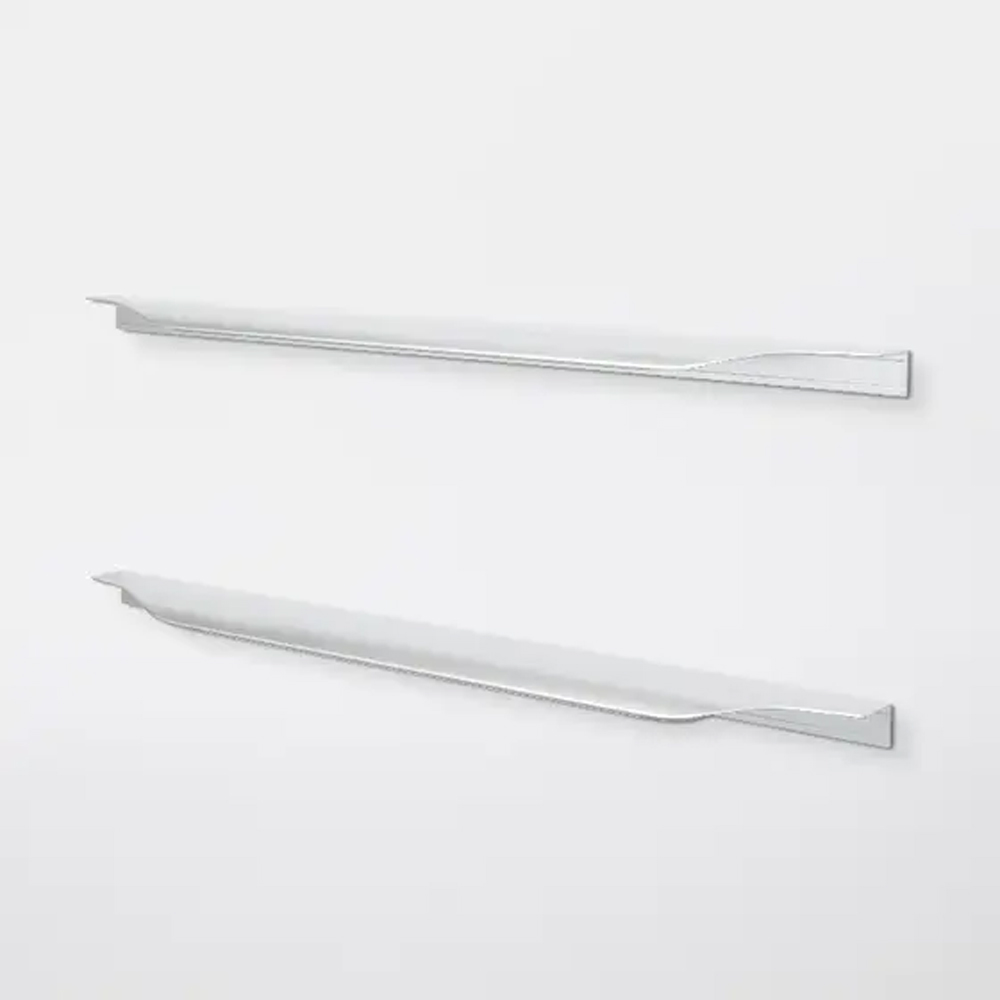 Set manere GOODHOME Andali, metal, 40 cm, nichel, 2 bucati