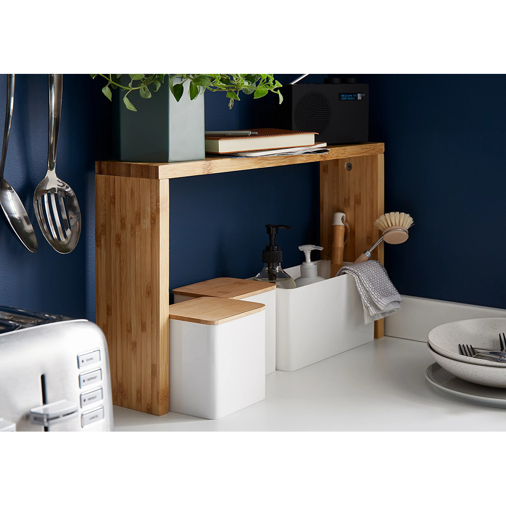 Suport pentru tacamuri GOODHOME Budu, 25 x 11 cm, ABS, alb