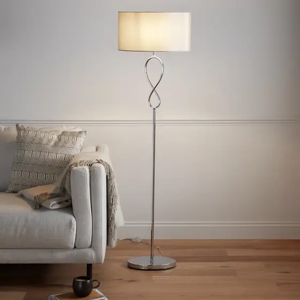 Lampa podea GOODHOME Carnavon, 60W, E27, argintiu