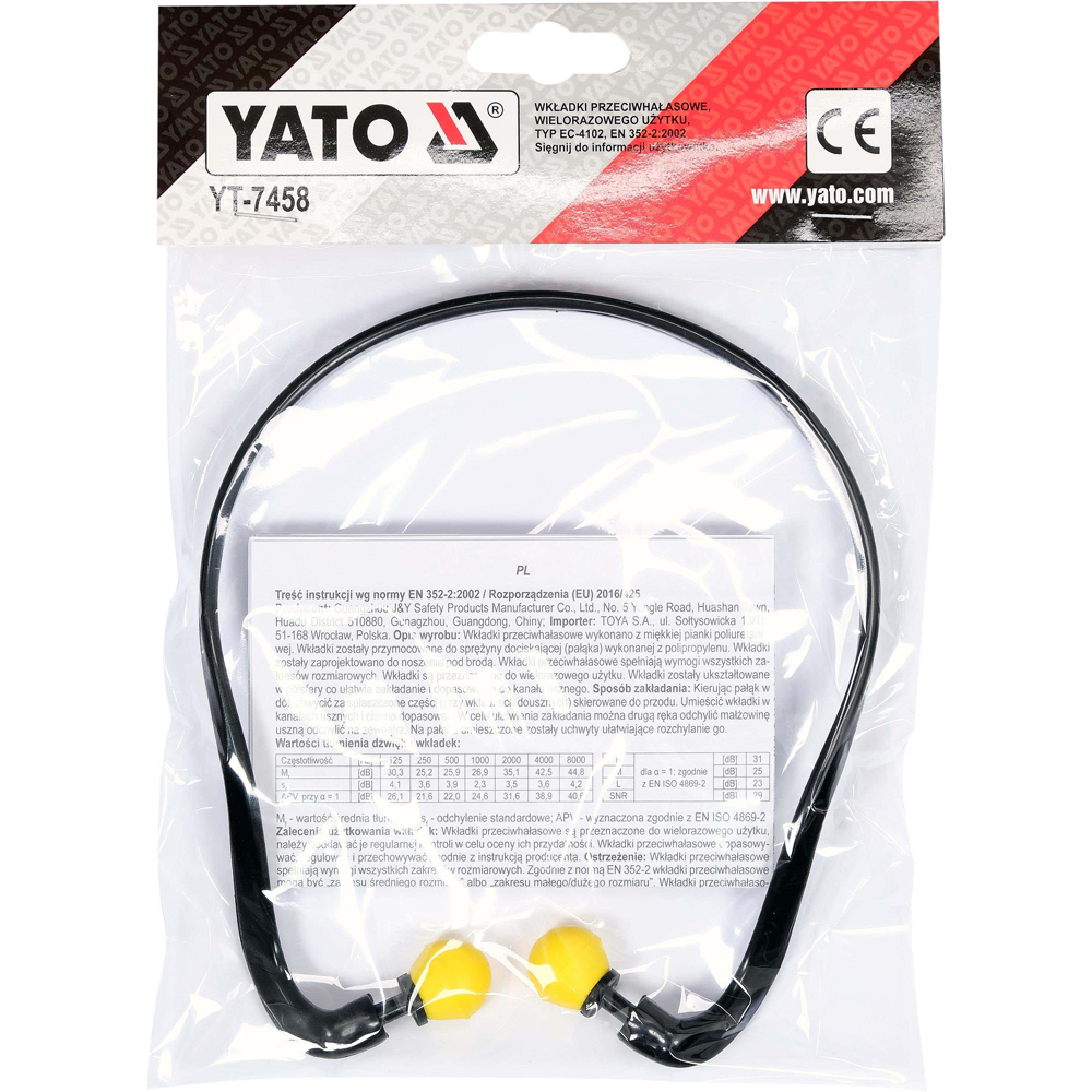 Set antifoane tip casti YATO 100705612, negru-galben