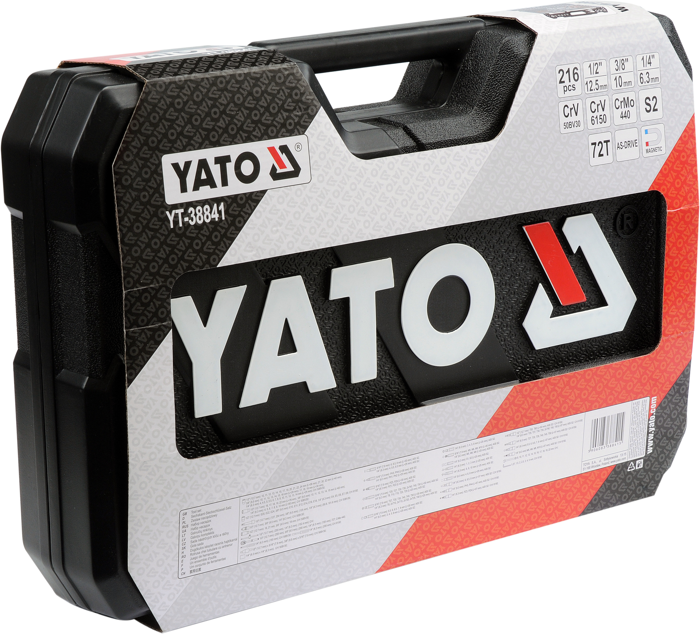 Trusa chei si tubulare Yato YT-38841, 216 piese