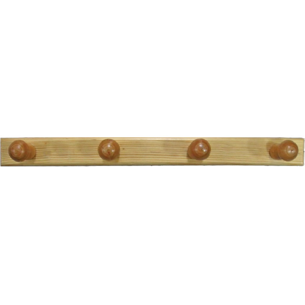 Cuier perete, 4 atagatori, lemn, maro