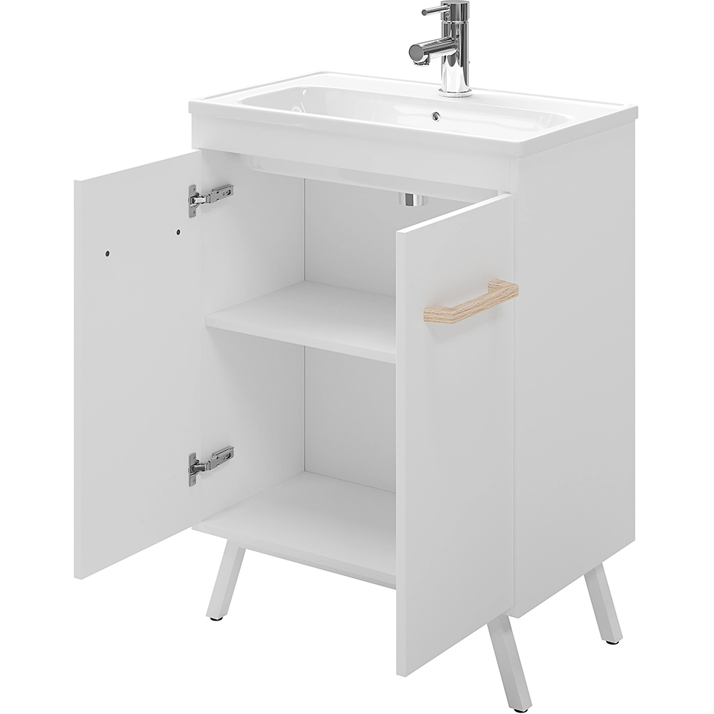 Masca lavoar GOODHOME Ladoga, 60 x 36 x 81 cm, alb mat