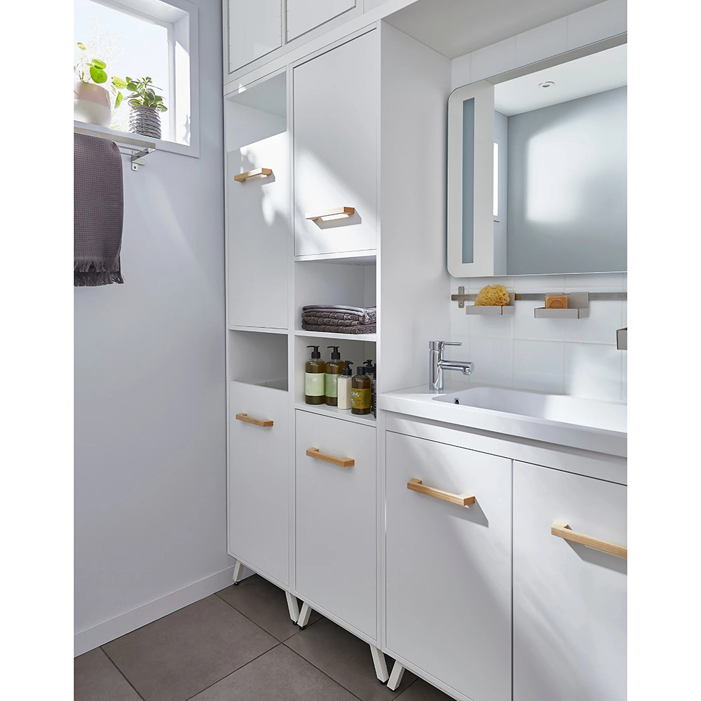 Dulap baie GOODHOME Ladoga, 40 x 36 x 190 cm, alb mat