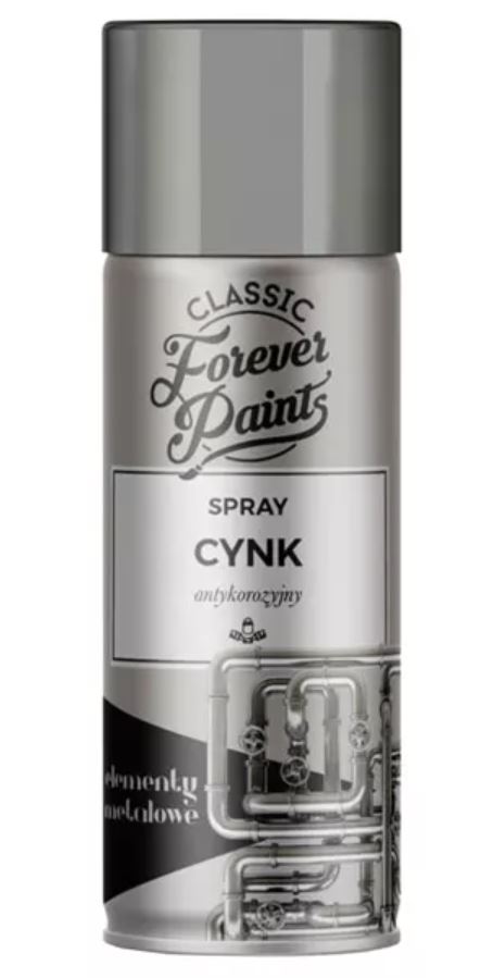 Vopsea spray, interior/exterior, culoare zinc argintiu, 0.4 L Forever Paints