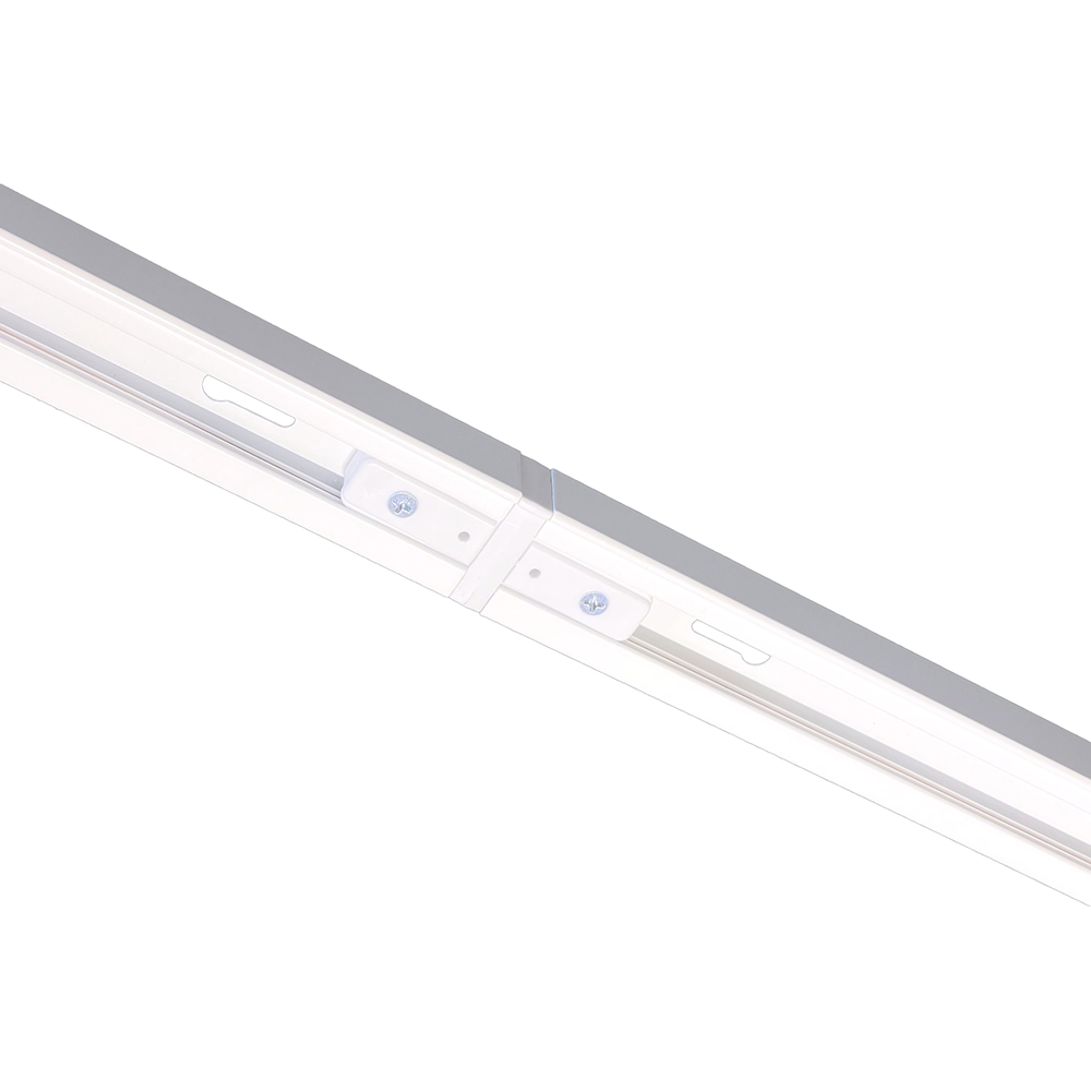 Conector sina in forma de I HOROZ Focus, 1 circuit, 8 x 4 cm, IP20, aluminiu/plastic, alb