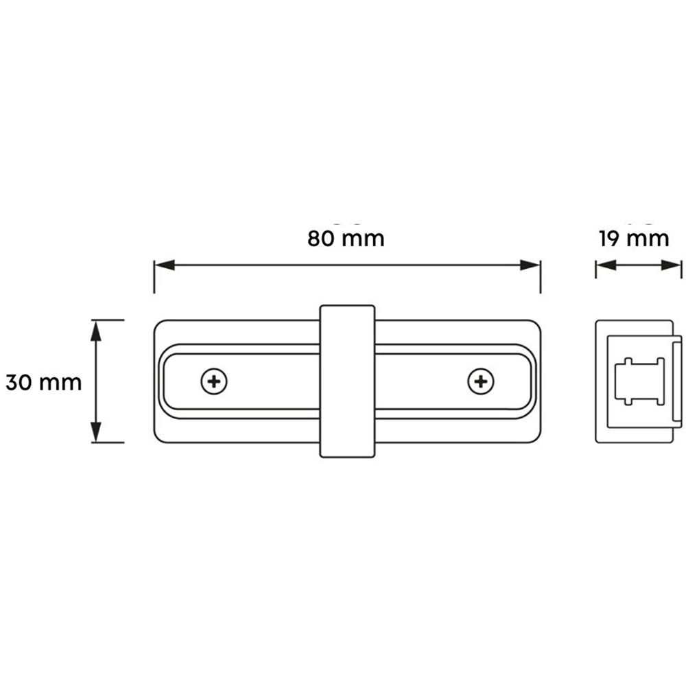 Conector sina in forma de I HOROZ Focus, 1 circuit, 8 x 4 cm, IP20, aluminiu/plastic, alb