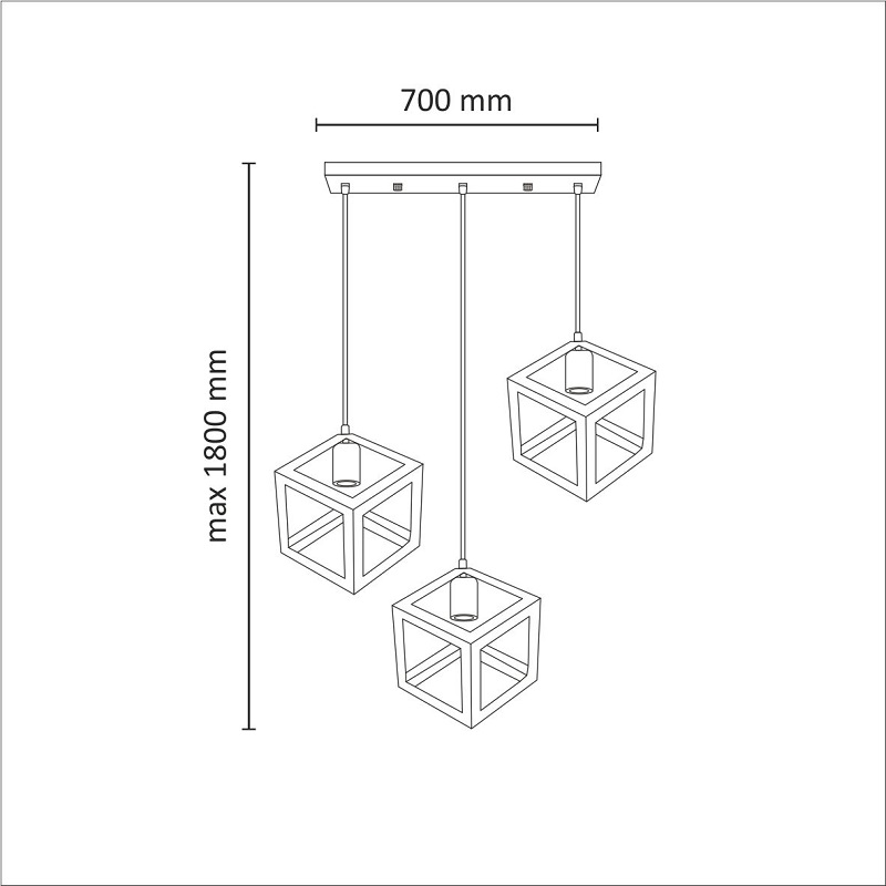 Pendul POLUX Sweden, E27, 60W, negru