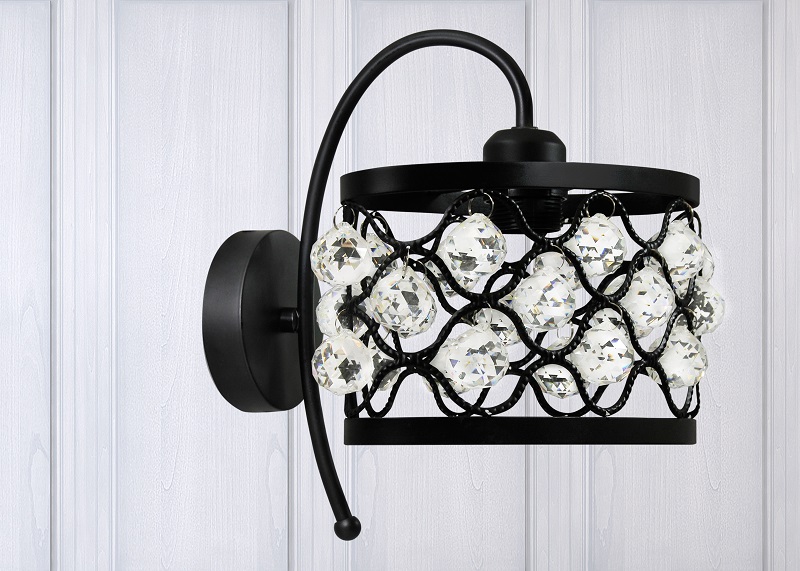 Aplica de perete POLUX Vejle, bec incandescent, E27, 20W, negru