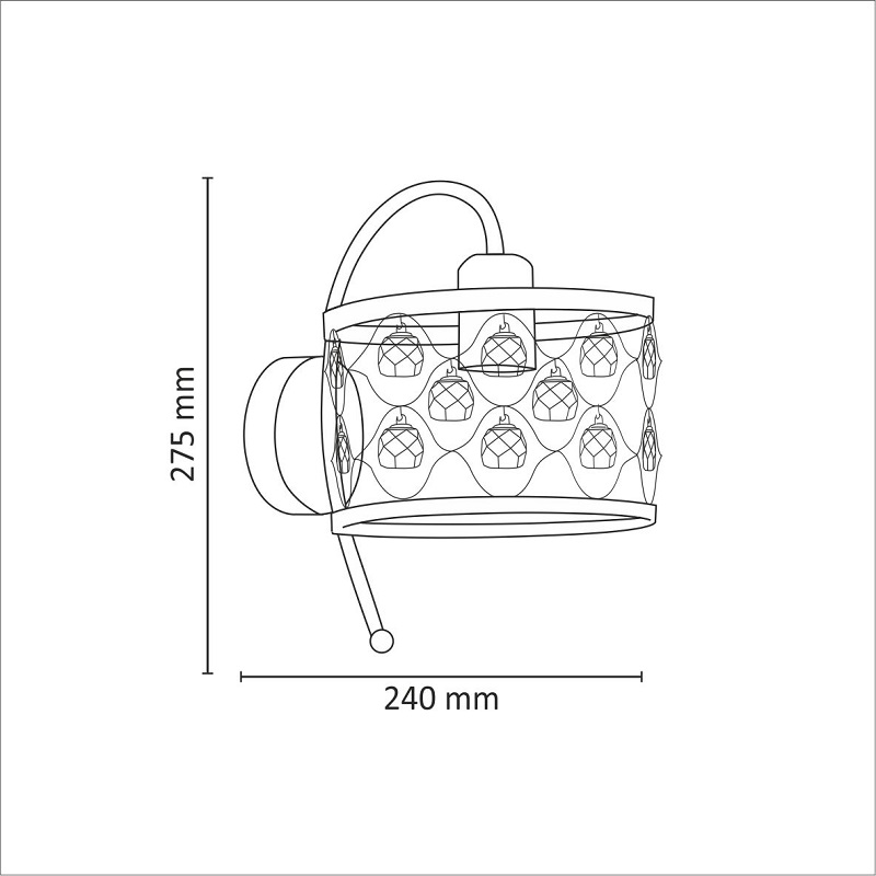 Aplica de perete POLUX Vejle, bec incandescent, E27, 20W, negru