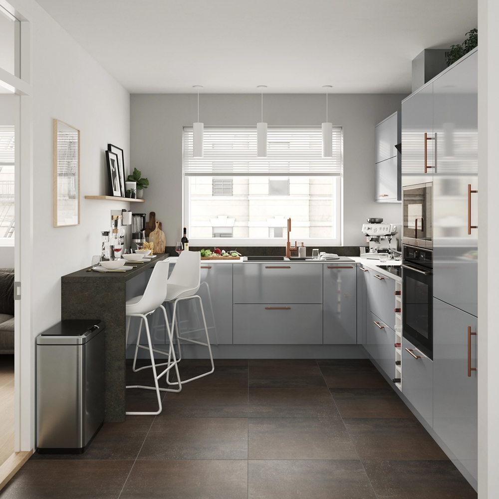 Front usa GOODHOME Alisma, MDF, 59.7 x 45.3 x 1.8 cm, gri