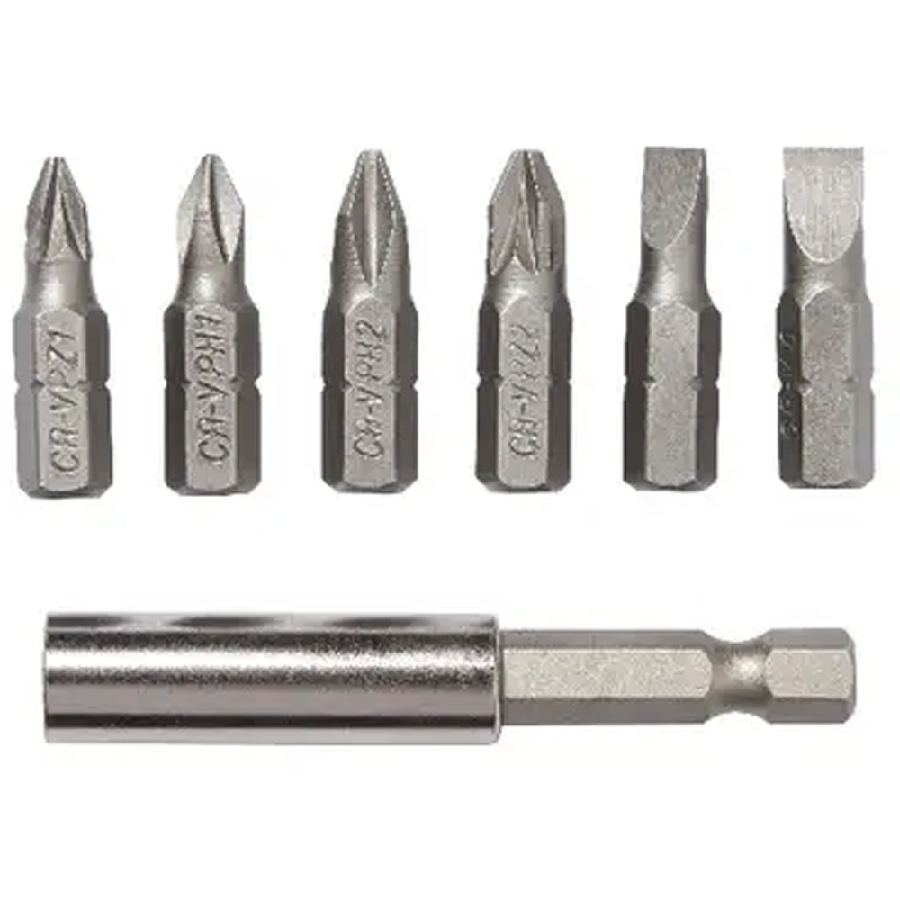 Trusa biti hexagonali UNIVERSAL FIT, SL5, SL6, PH1, PH2, PZ1, PZ2, argintiu