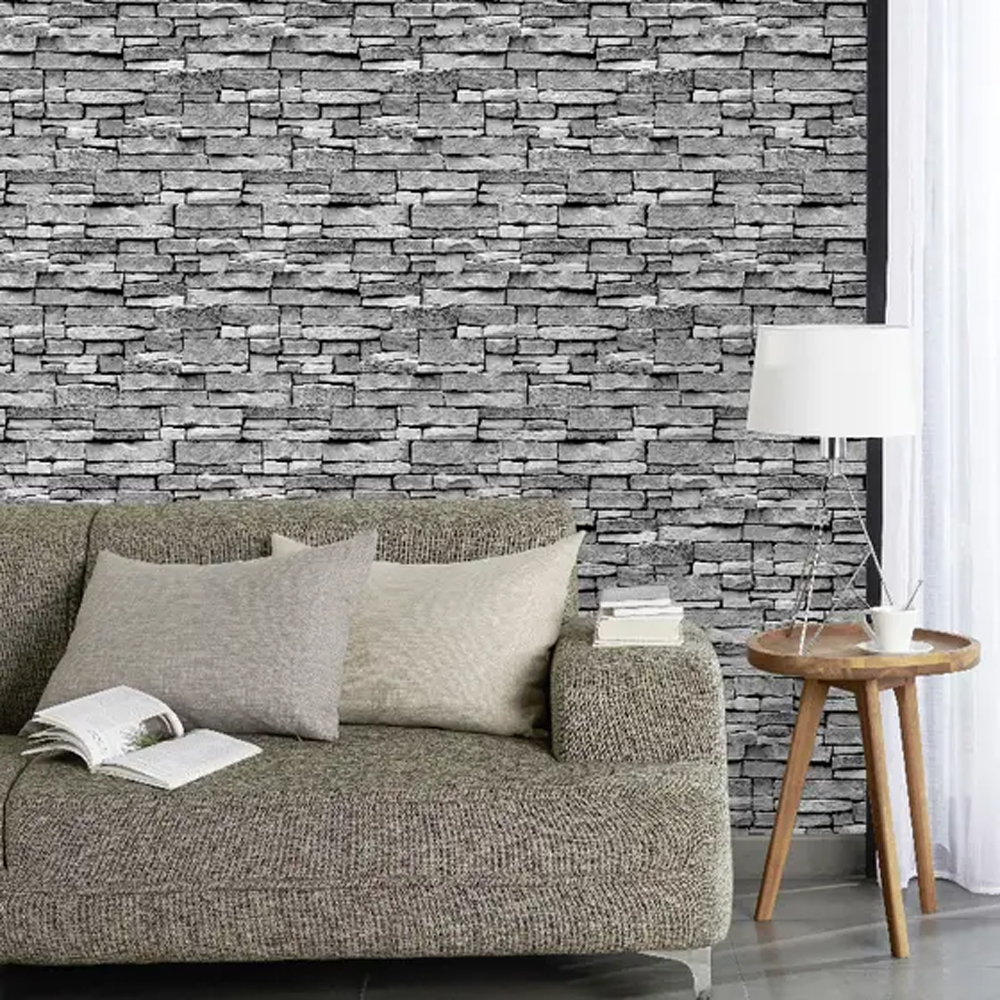 Tapet Arrou Brick 100838958, gri