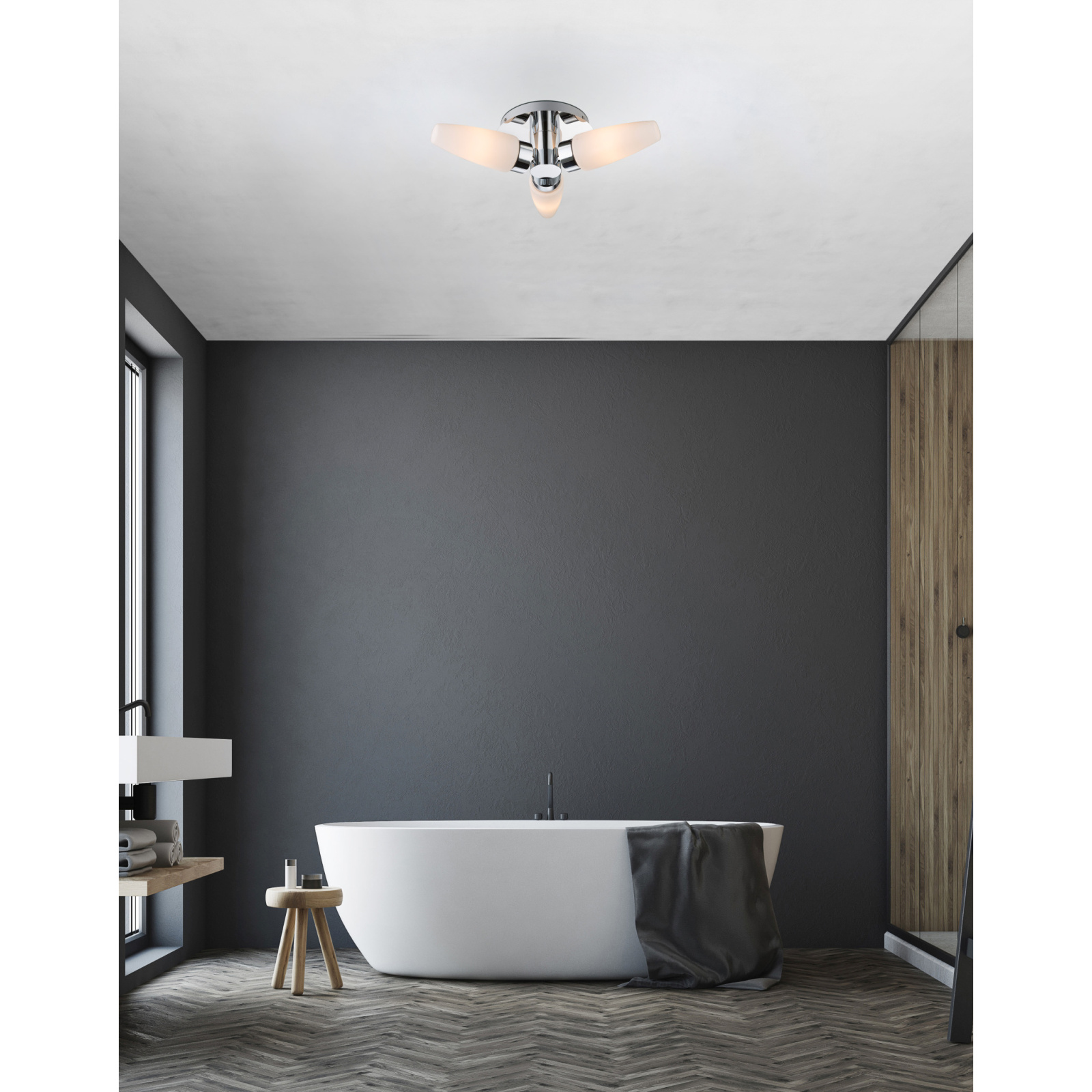 Plafoniera GLOBO Piton 78160-3D, E14, 3 x 25W, IP20, argintiu