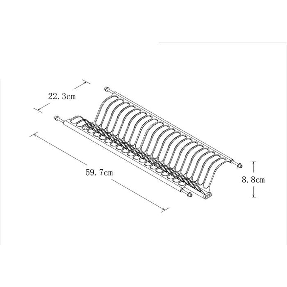 Suport vesela bucatarie Pebre, 60 cm, finisaj cromat