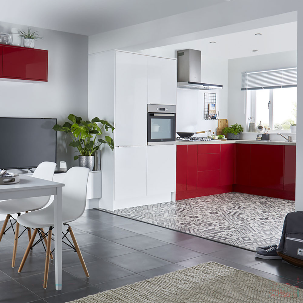 Front usa GOODHOME Stevia, MDF, 14.7 x 71.5 x 1.8 cm, rosu 