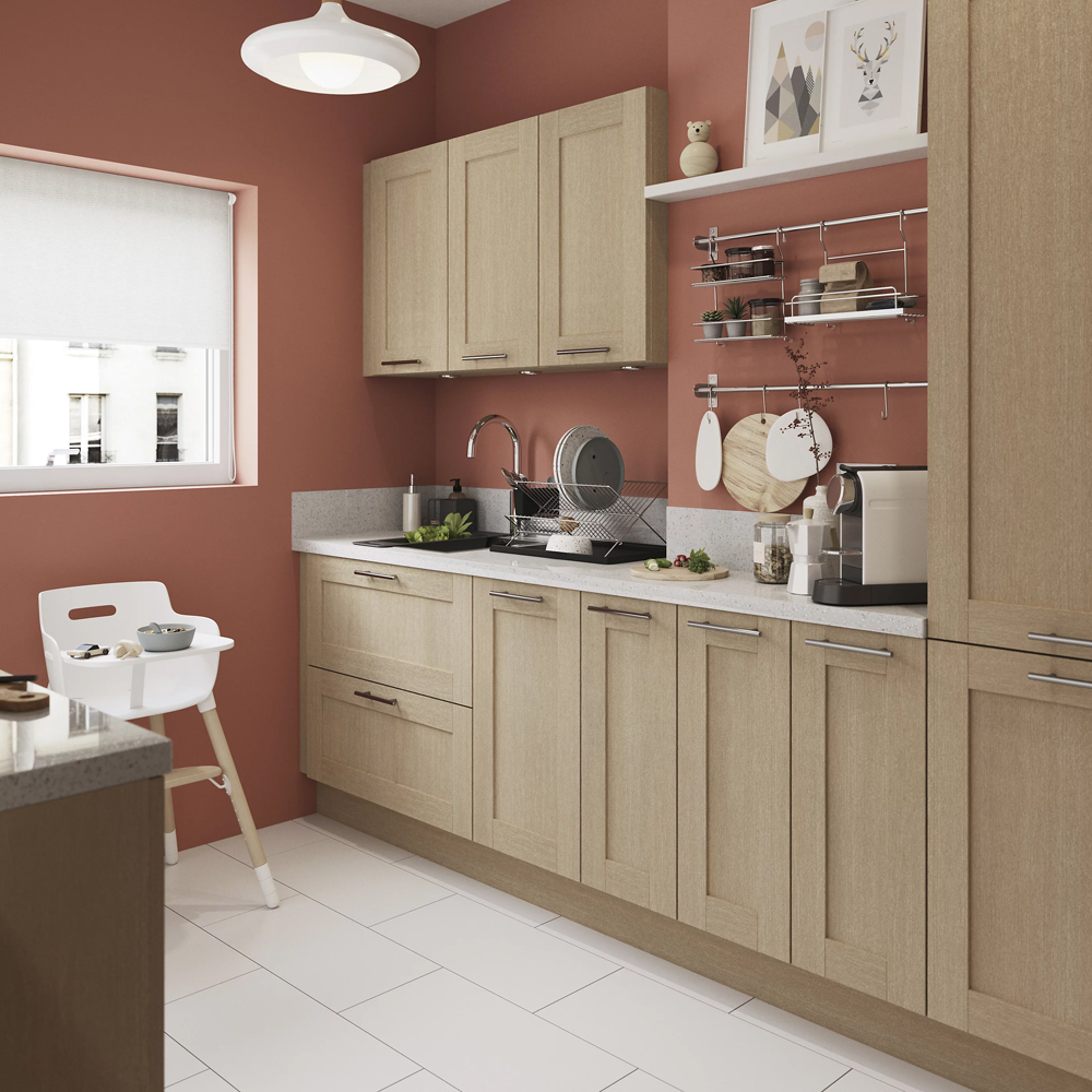 Front usa GOODHOME Alpinia, MDF, 59.7 x 62 x 1.8 cm, stejar