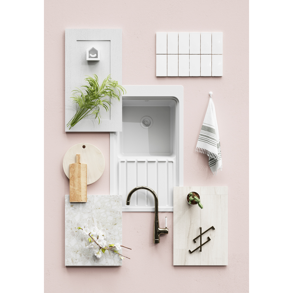 Front usa GOODHOME Alpinia, MDF, 39.7 x 71.5 x 1.8 cm, gri