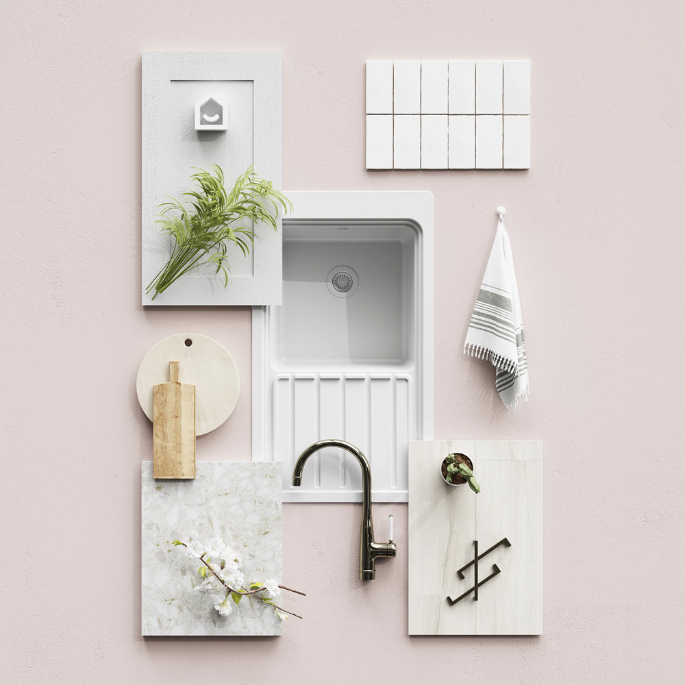 Front usa GOODHOME Alpinia, MDF, 49.7 x 71.5 x 1.8 cm, gri