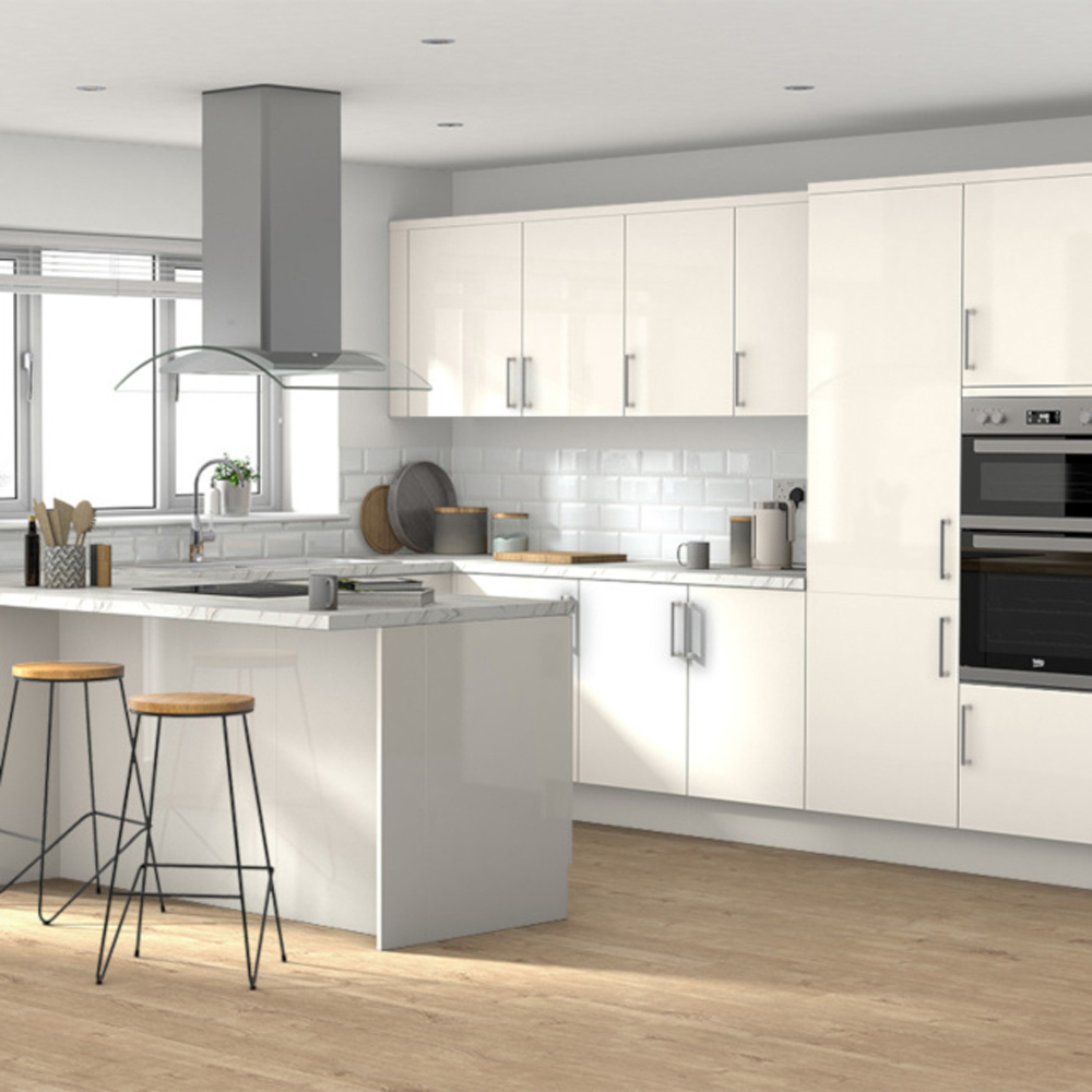 Front usa, sertar GOODHOME Stevia, MDF, 39.7 x 71.5 x 1.8 cm, crem