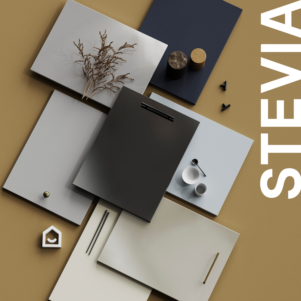 Front usa GOODHOME Stevia, sticla, 49.7 x 71.5 x 1.8 cm, Crem