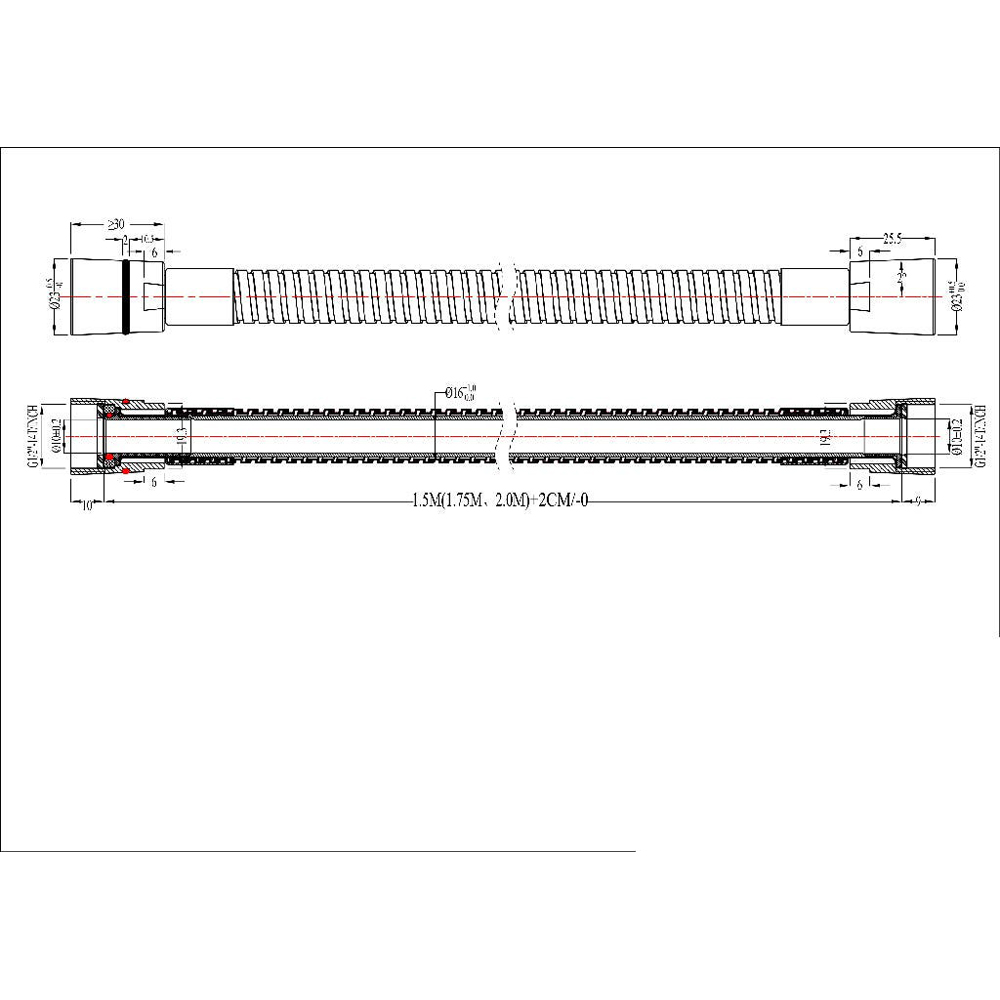 Furtun de dus GOODHOME 100855624, 1.75 m, argintiu