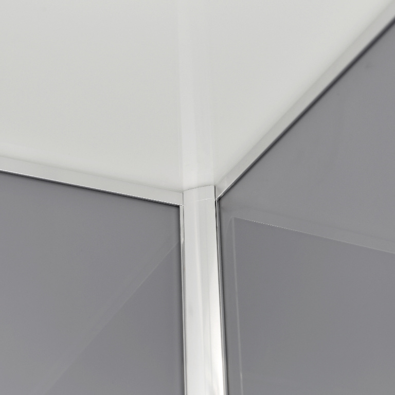 Cabina dus cu hidromasaj GOODHOME Beloya, patrata, profil metalic, sticla securizata, 90 x 90 x 220 cm, gri/alb