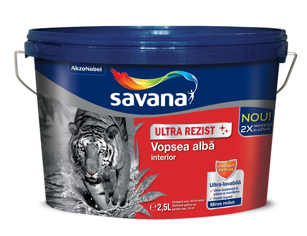 Vopsea superlavabila SAVANA UltraRezist, alb, 2.5L