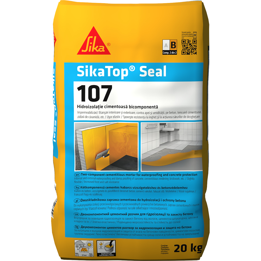 Mortar bicomponent Sika Top Seal 107, 25 kg