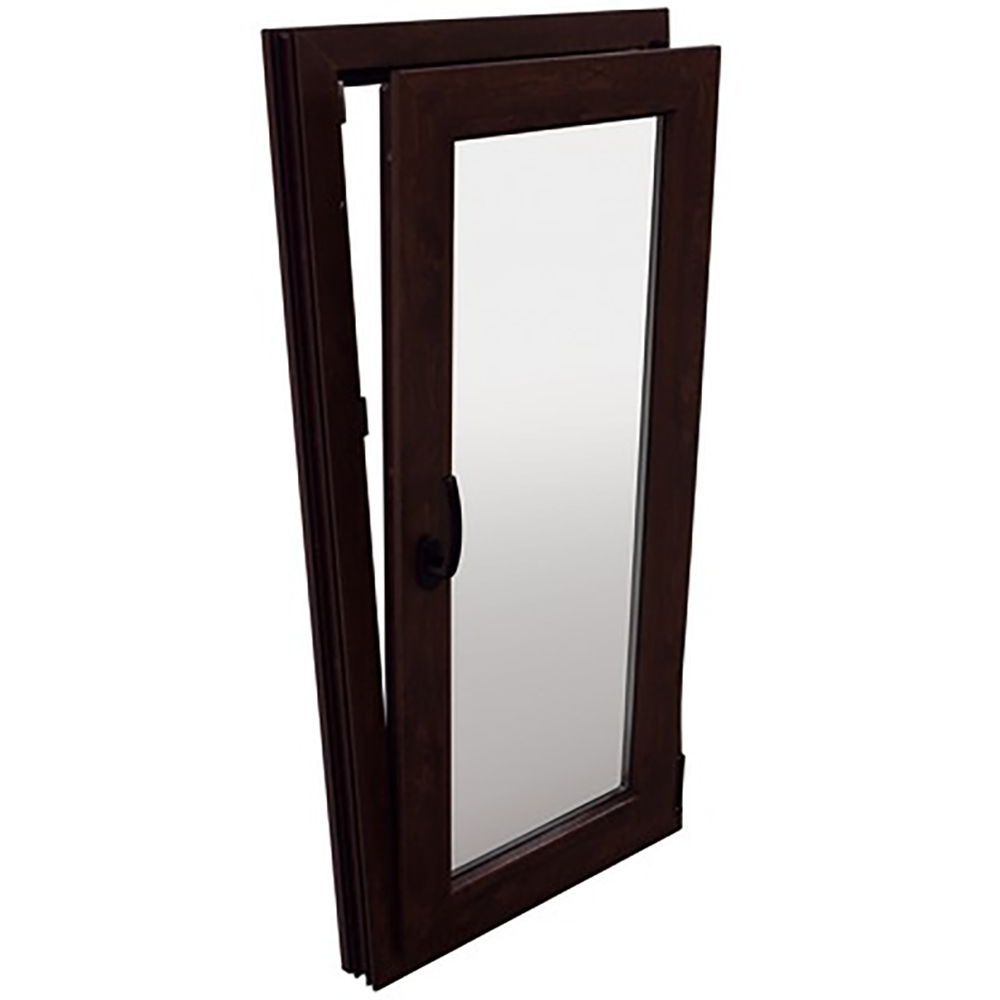 Fereastra termopan FENSTERWELT, PVC, 6 camere, 56 x 116 cm, deschidere oscilobatanta dreapta, nuc