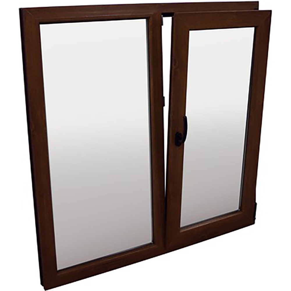 Fereastra termopan FENSTERWELT, PVC, 6 camere, 156 x 116 cm, deschidere oscilobatanta dreapta, nuc