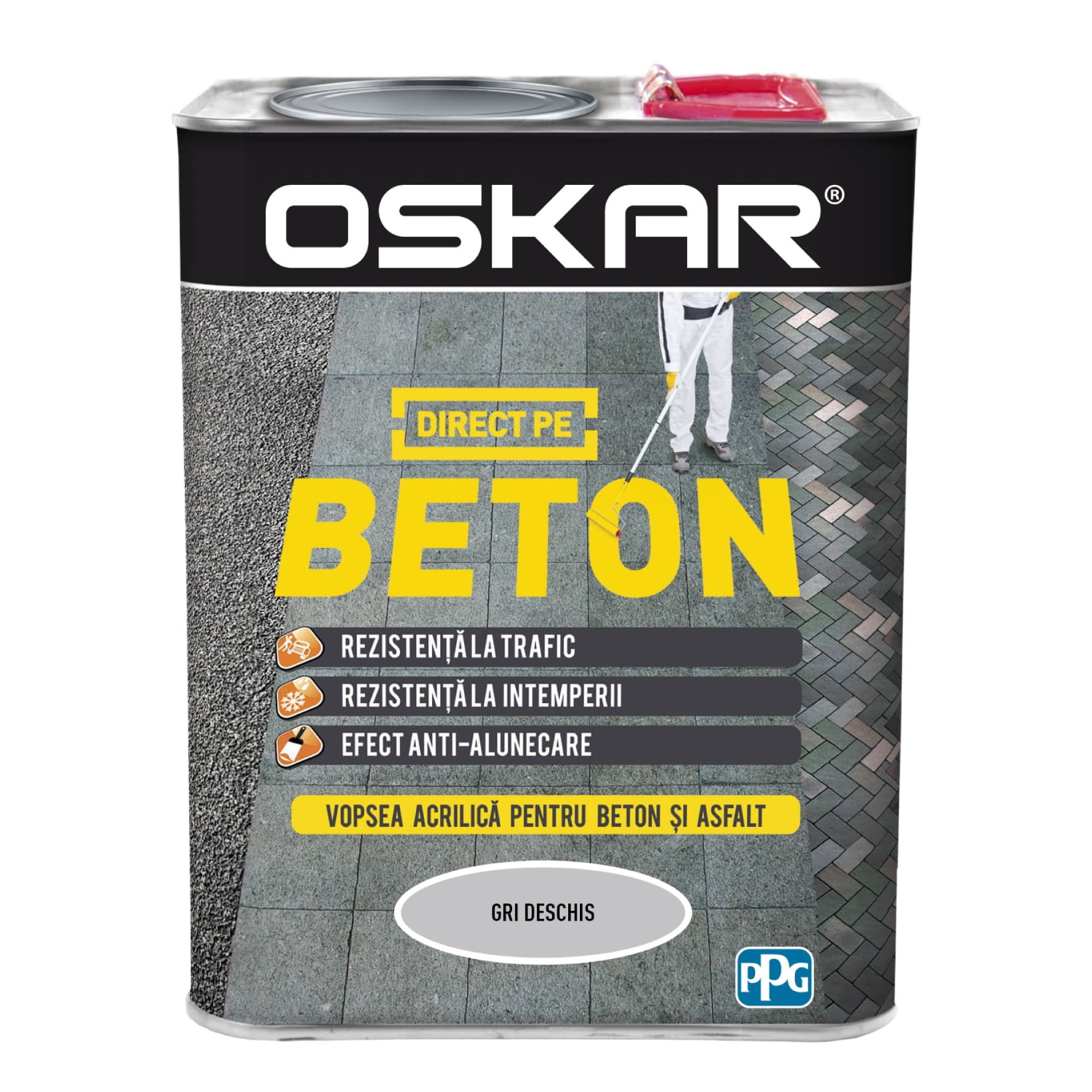 Email direct pe beton, interior/exterior, culoare gri deschis, 2.5 L Oskar