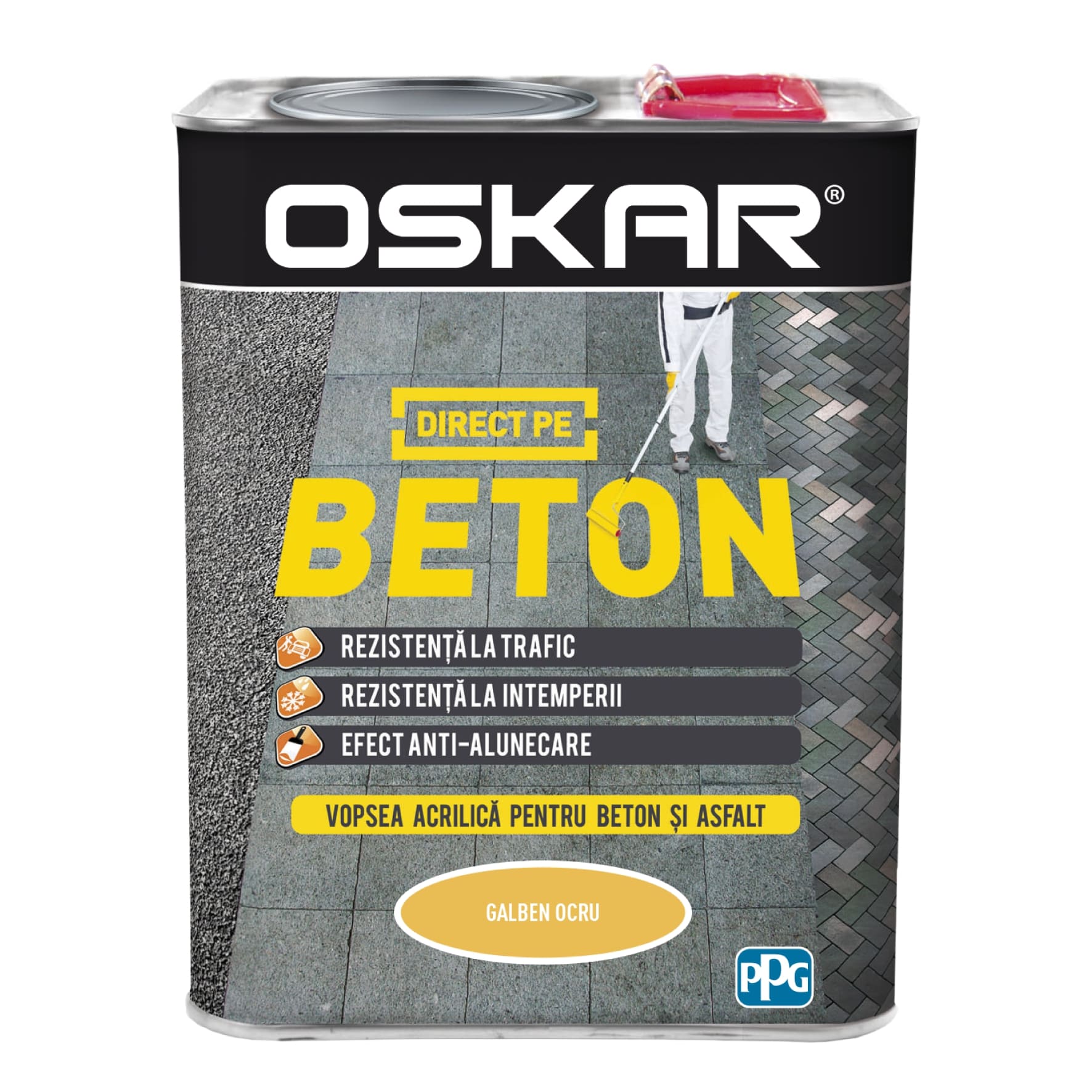 Email direct pe beton, interior/exterior, culoare galben, 2.5 L Oskar