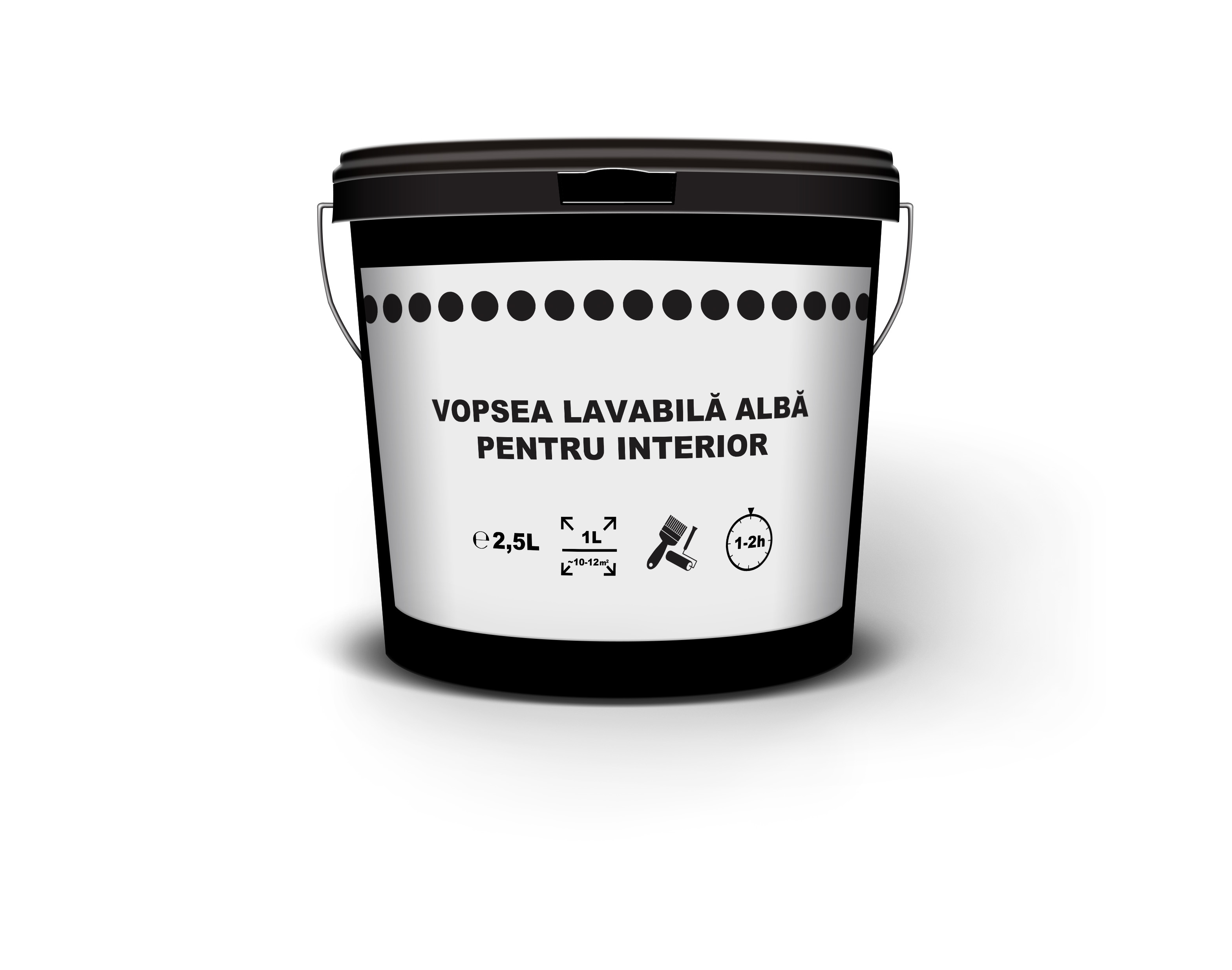 Vopsea lavabila, de interior, alba, 2.5 L