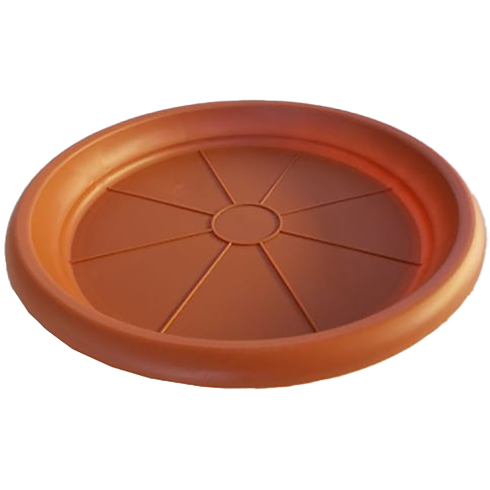 Farfurie ghiveci rotunda DIANA, plastic, 13.5 cm, maro
