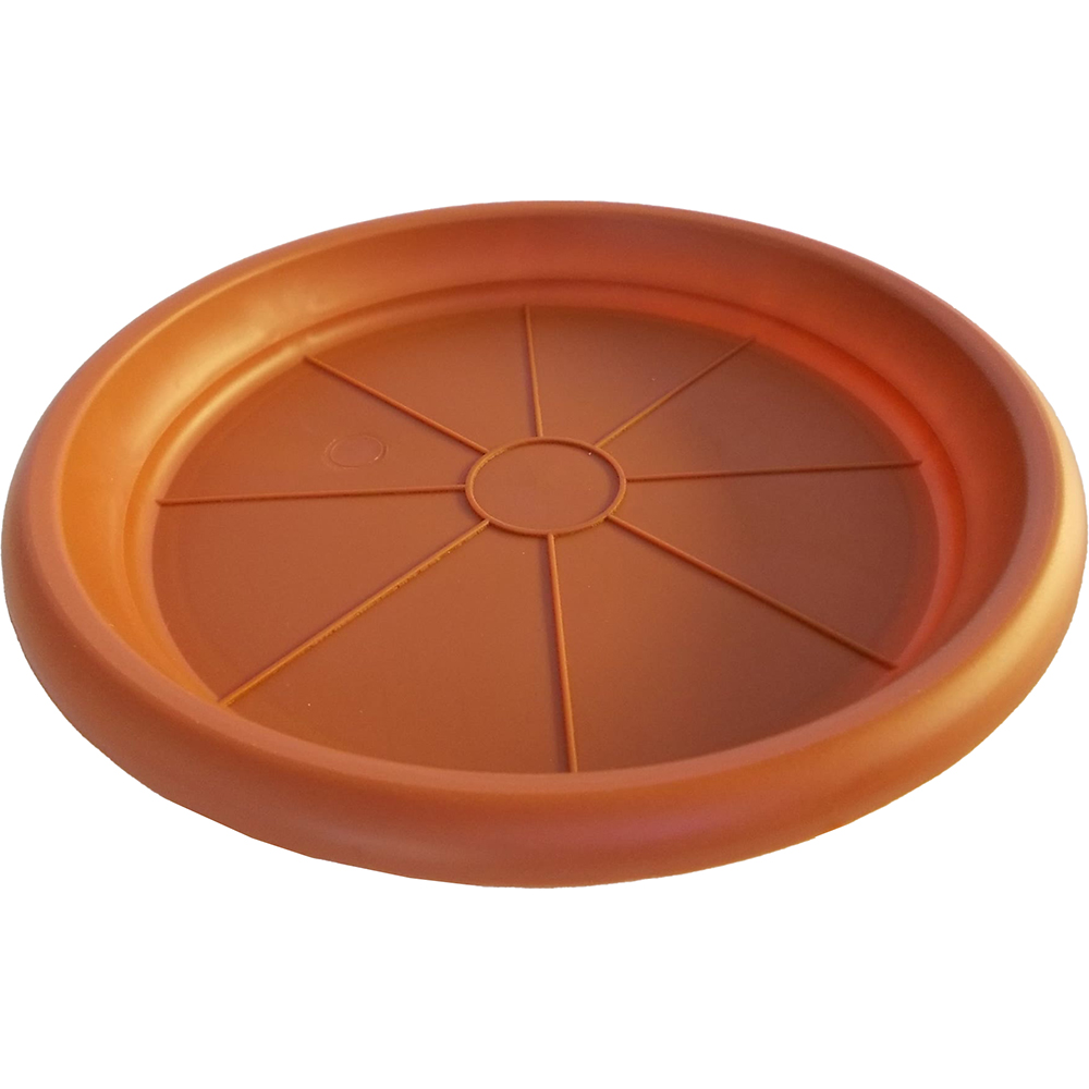 Farfurie ghiveci rotunda DIANA, plastic, 20.4 cm, maro