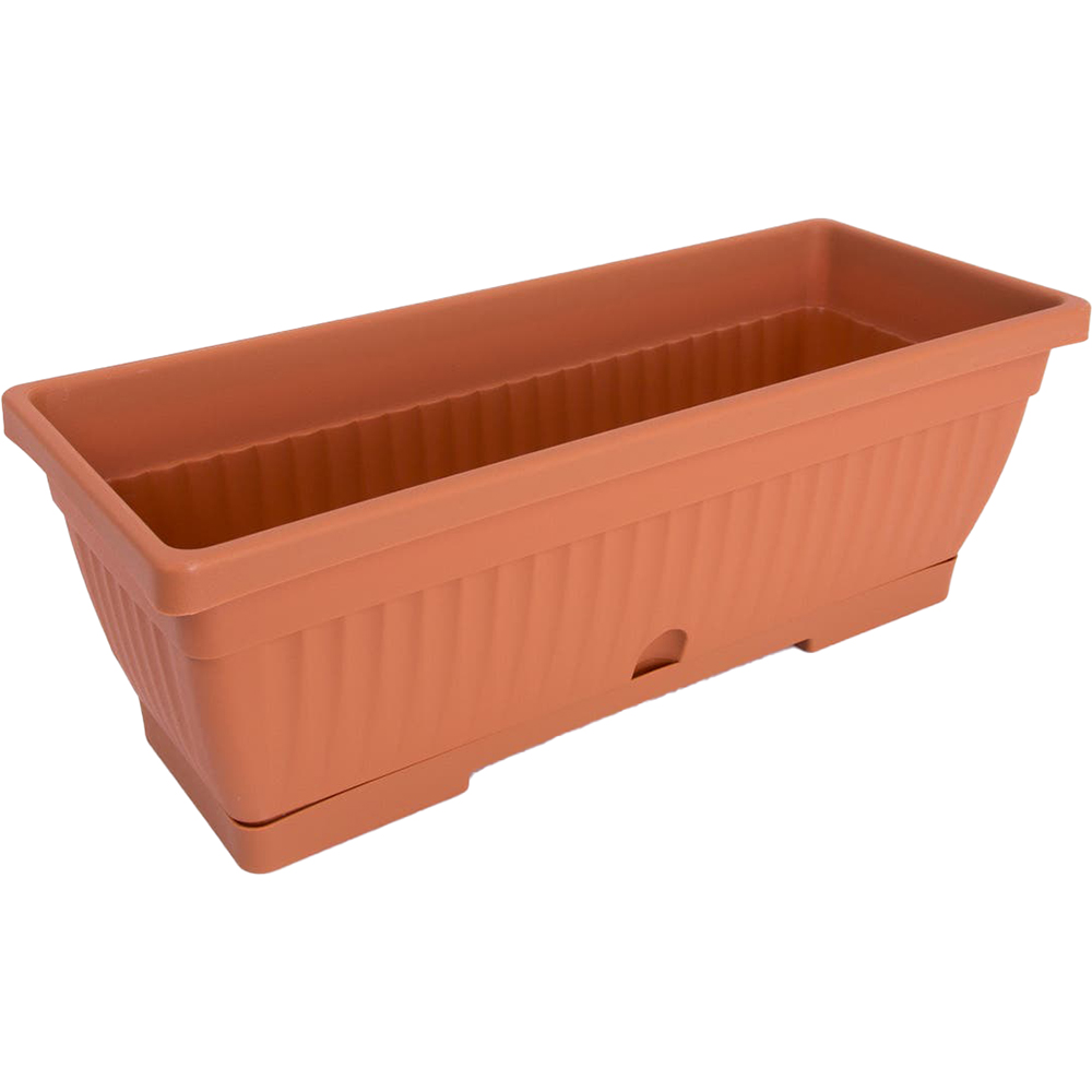 Jardiniera forma dreptunghiulara VERBENA, plastic, 60 x 19.70 x 15.7 cm, maro