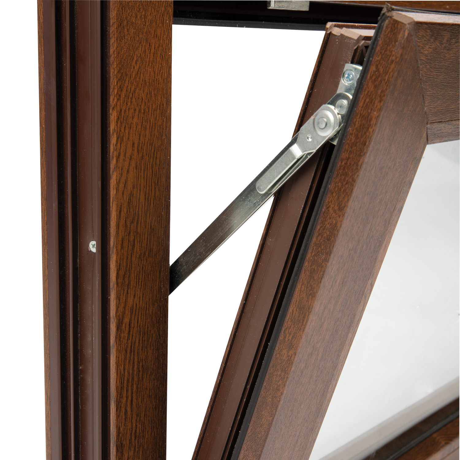 Fereastra termopan FENSTERWELT, PVC, 6 camere, 116 x 56 cm, deschidere oscilanta in jos, nuc