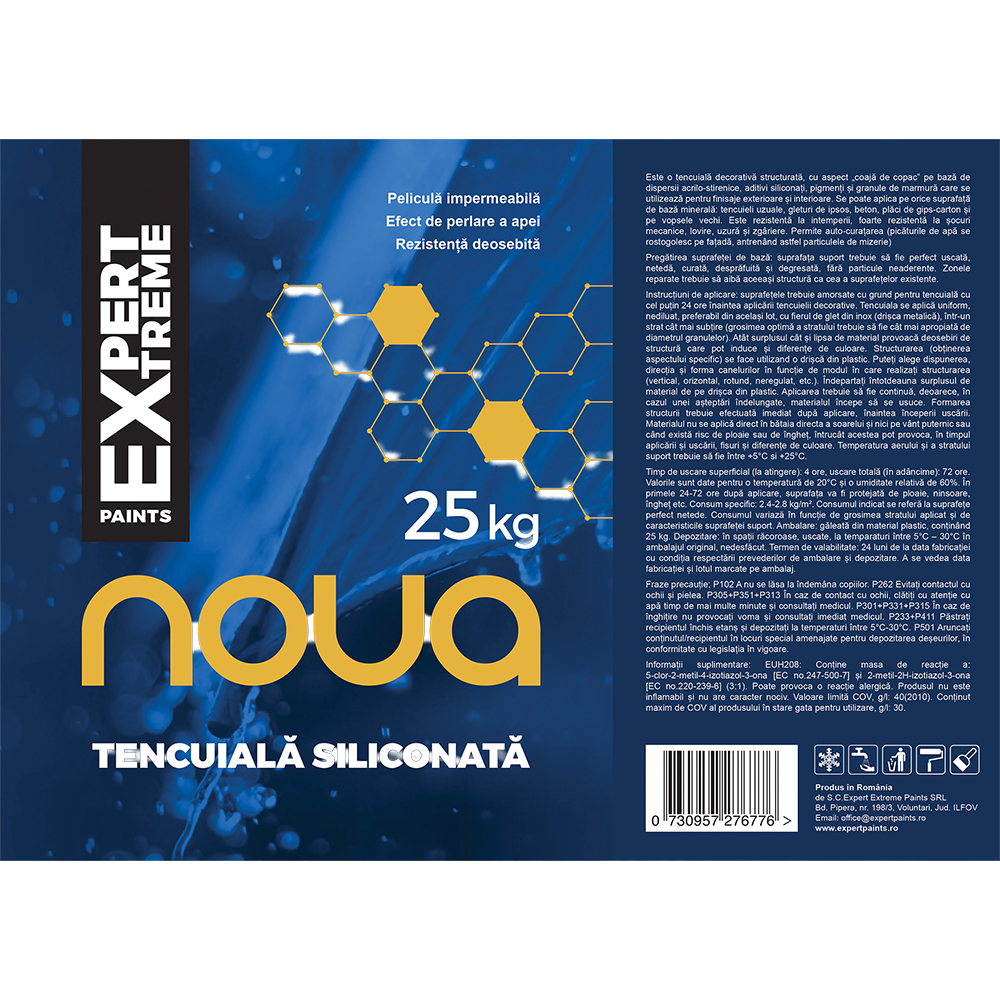 Tencuiala siliconica NOUA, portocaliu, 25 Kg