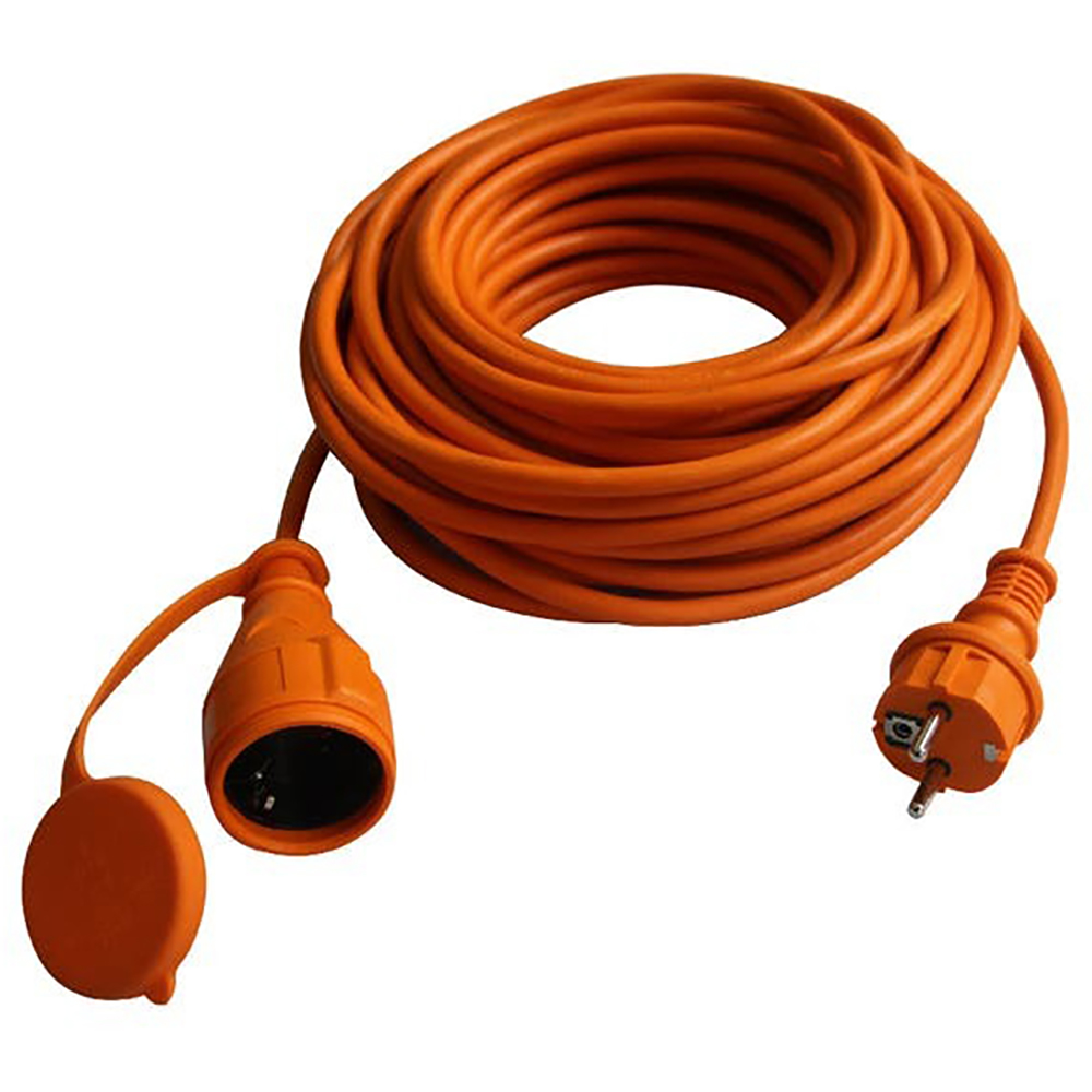 Prelungitor DIALL H05VV-F, 1 priza Schuko, 40 m, 1.5 mm, portocaliu