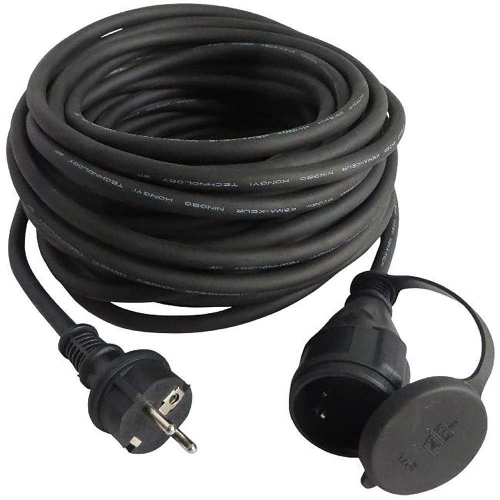Prelungitor DIALL H05VV-F, 1 priza Schuko, 10 m, 1.5 mm, negru