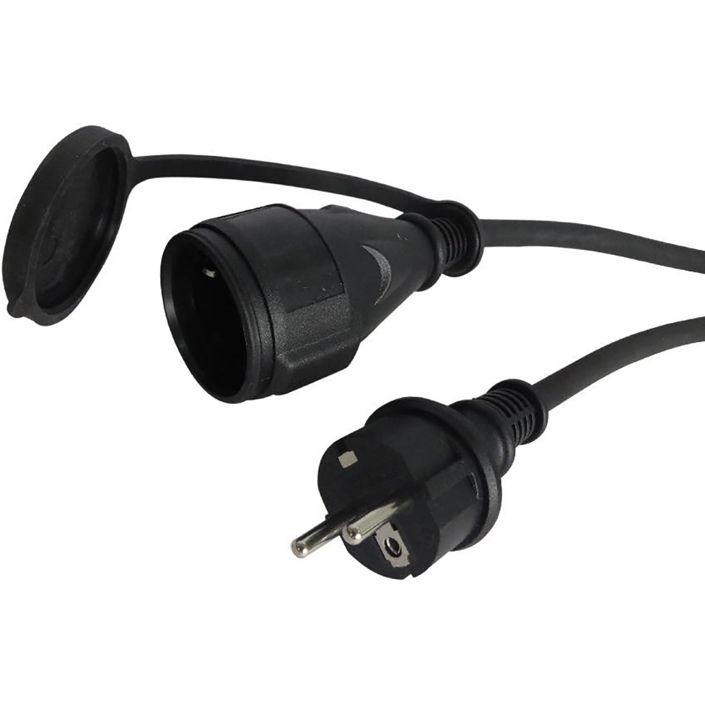 Prelungitor DIALL H05VV-F, 1 priza Schuko, 10 m, 1.5 mm, negru