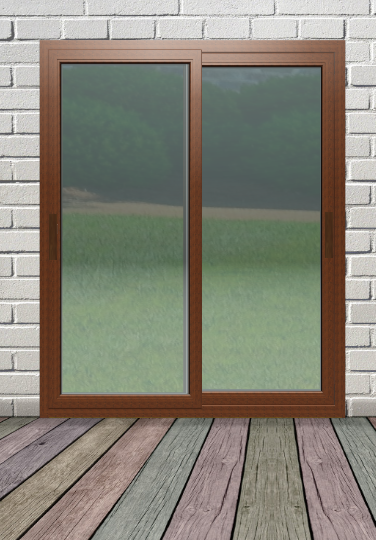 Usa exterior FENSTERWELT, cu geam, 1 camere, glisare, aluminiu, 180 x 200 cm, maro