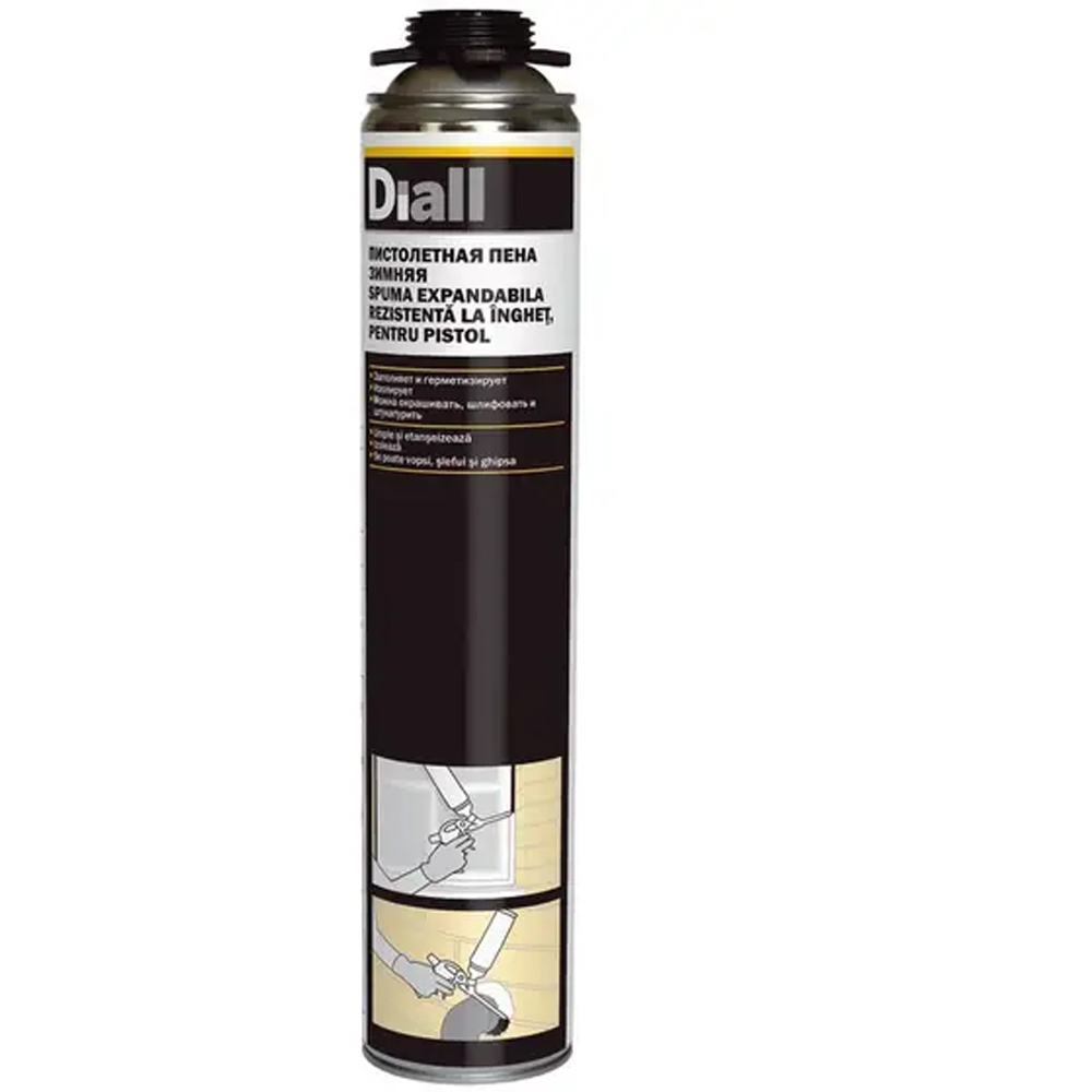 Spuma poliuretanica aplicare cu pistol DIALL, 750 ml, rezistenta la inghet