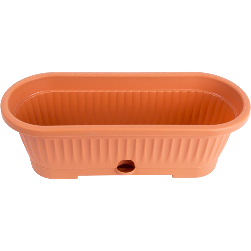 Jardiniera forma dreptunghiulara VERBENA, plastic, 30 x 12.10 x 9.4 cm, maro deschis